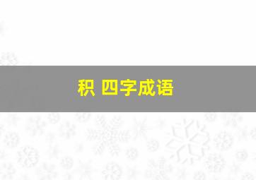 积 四字成语